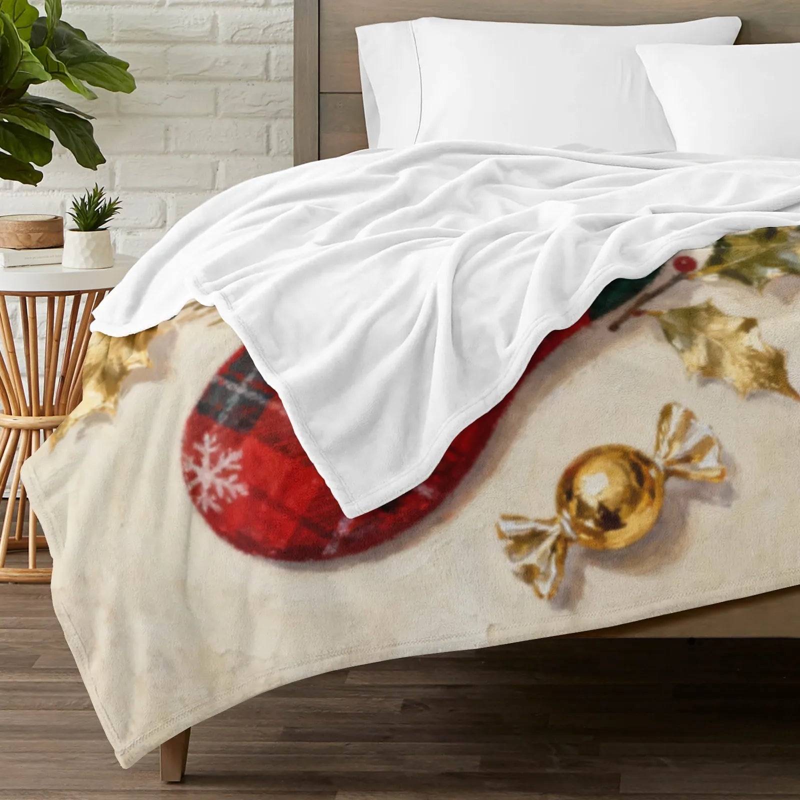 Blankets 1150g Flannel Christmas Themed Cozy Holiday Home Decor Weighted Blanket Baby Blanket | PrintToucan - PrintToucanChrismas Gift150cm x 200cm/60"x80"