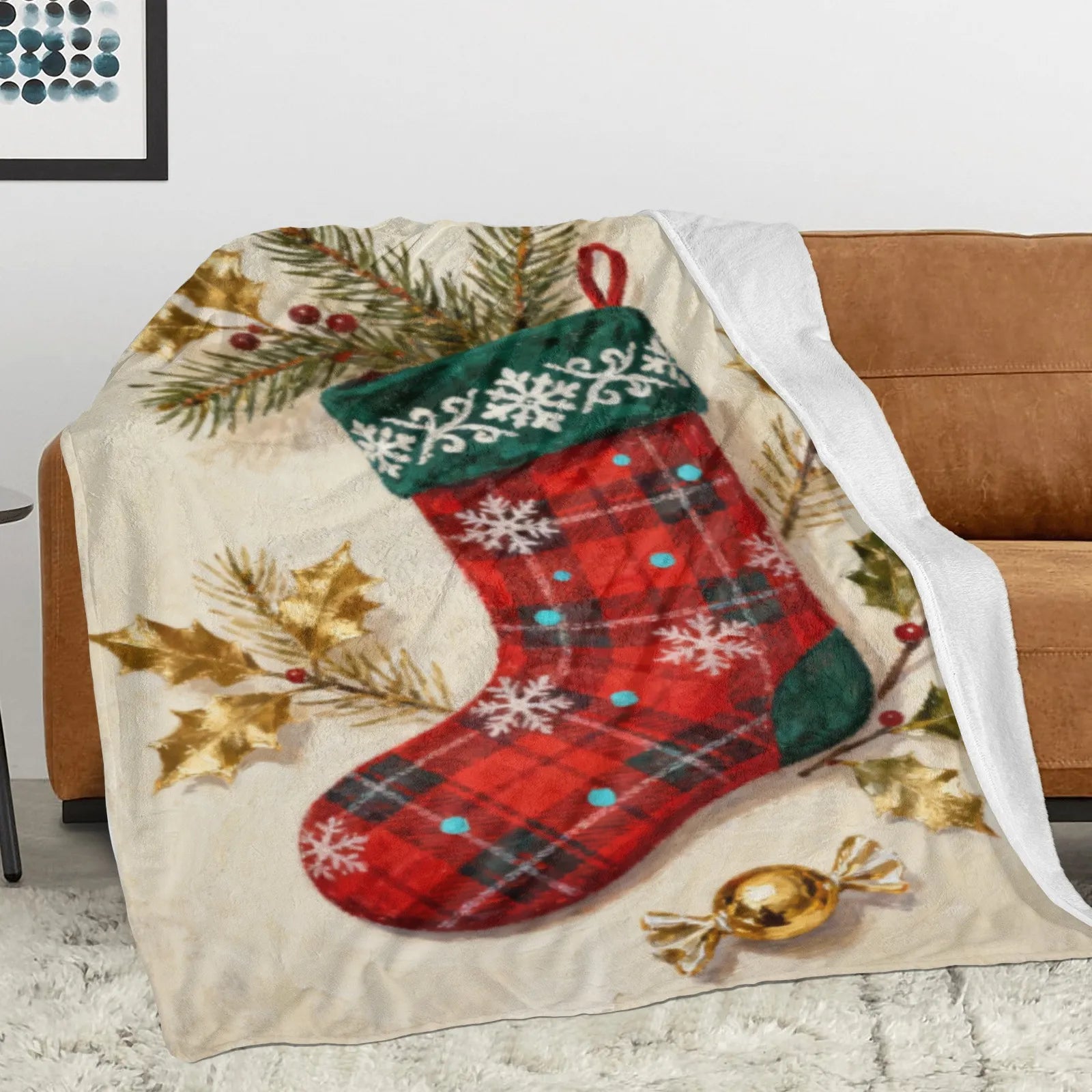 Blankets 1150g Flannel Christmas Themed Cozy Holiday Home Decor Weighted Blanket Baby Blanket | PrintToucan - PrintToucanChrismas Gift150cm x 200cm/60"x80"