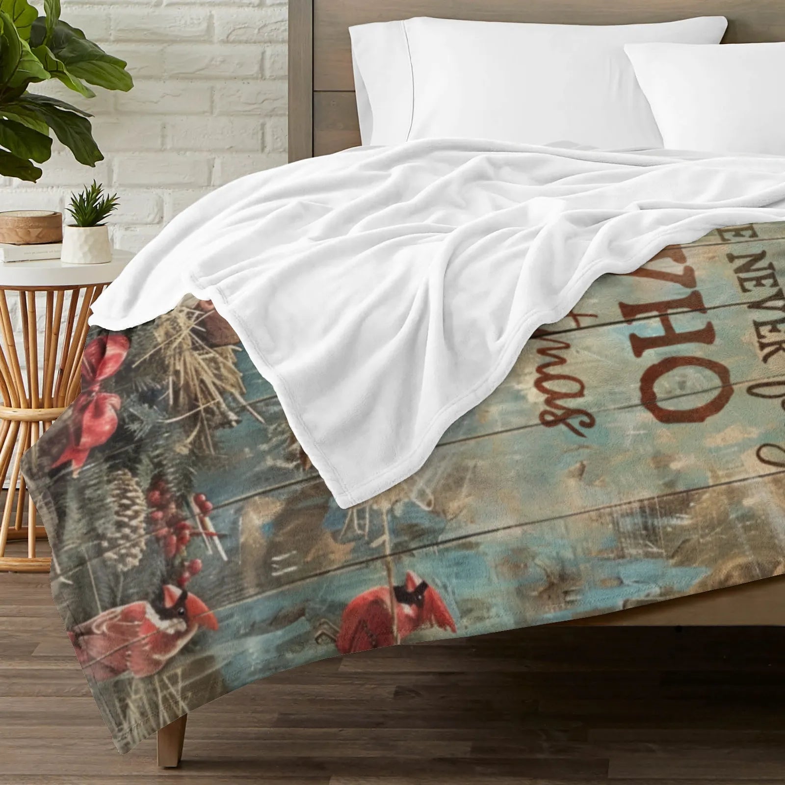 Blankets 1150g Flannel Christmas Vintage Santa Nativity Scene Weighted Baby Blanket Holiday Home Decor PrintToucan - PrintToucanChrismas Gift150cm x 200cm/60"x80"