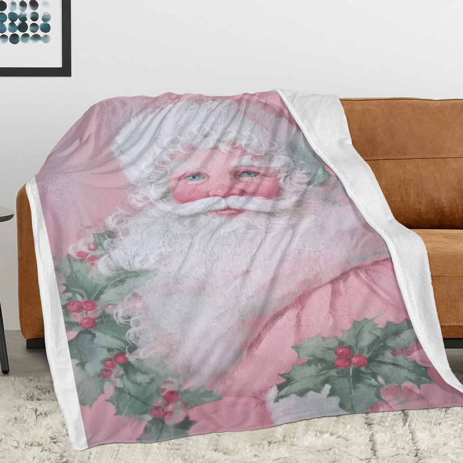 Blankets 1150g Flannel Pink Christmas Santa Design Weighted Baby Blankets | PrintToucan - PrintToucanChrismas Gift150cm x 200cm/60"x80"