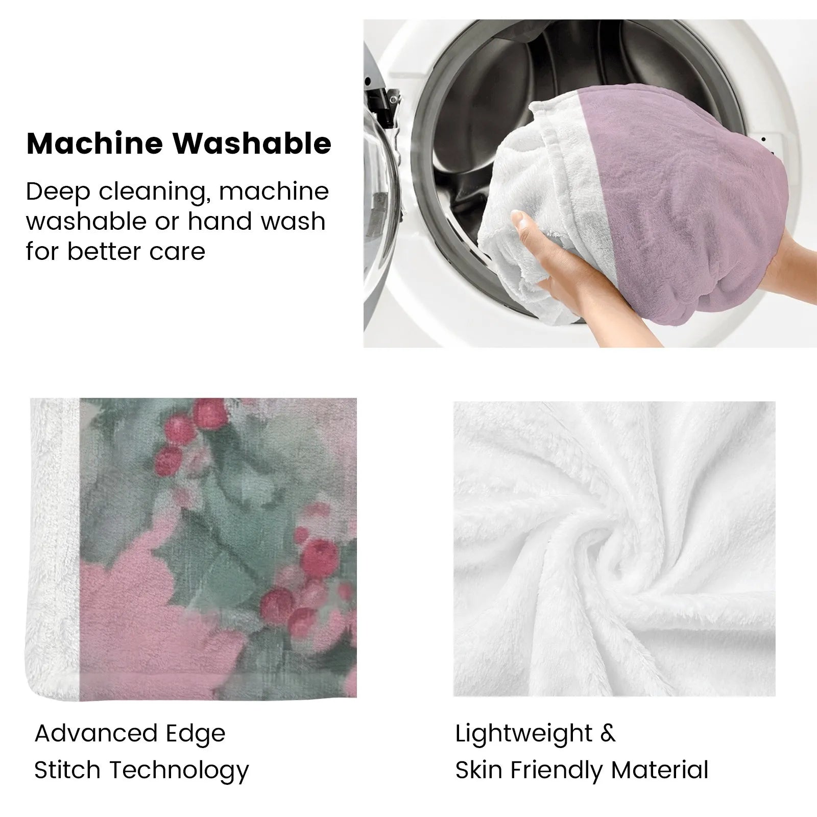 Blankets 1150g Flannel Pink Christmas Santa Design Weighted Baby Blankets | PrintToucan - PrintToucanChrismas Gift150cm x 200cm/60"x80"