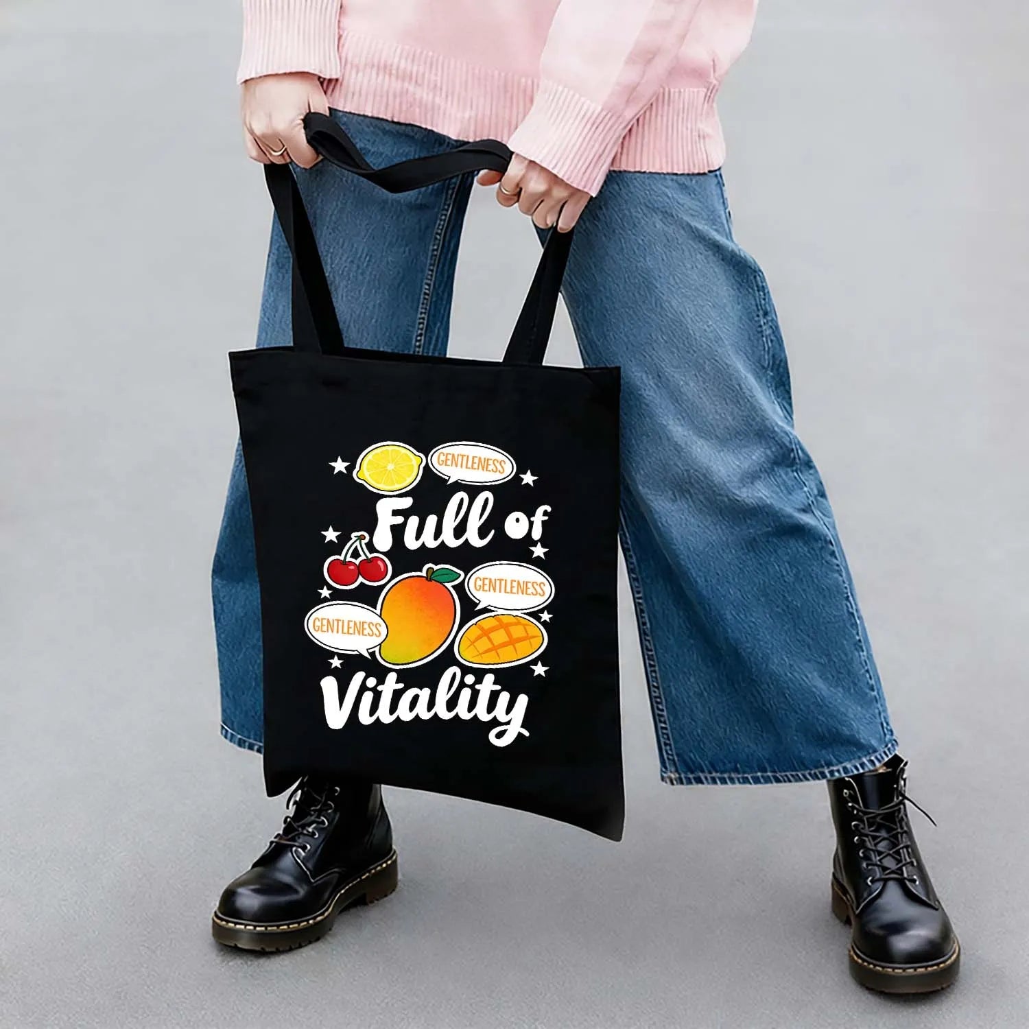 Canvas Bag Canvas Fabric Fruit Graphic Full Of Vitality Made In USA PrintToucan - PrintToucanStandardPrinttoucan-13.8x15.7inch（35x40）cm