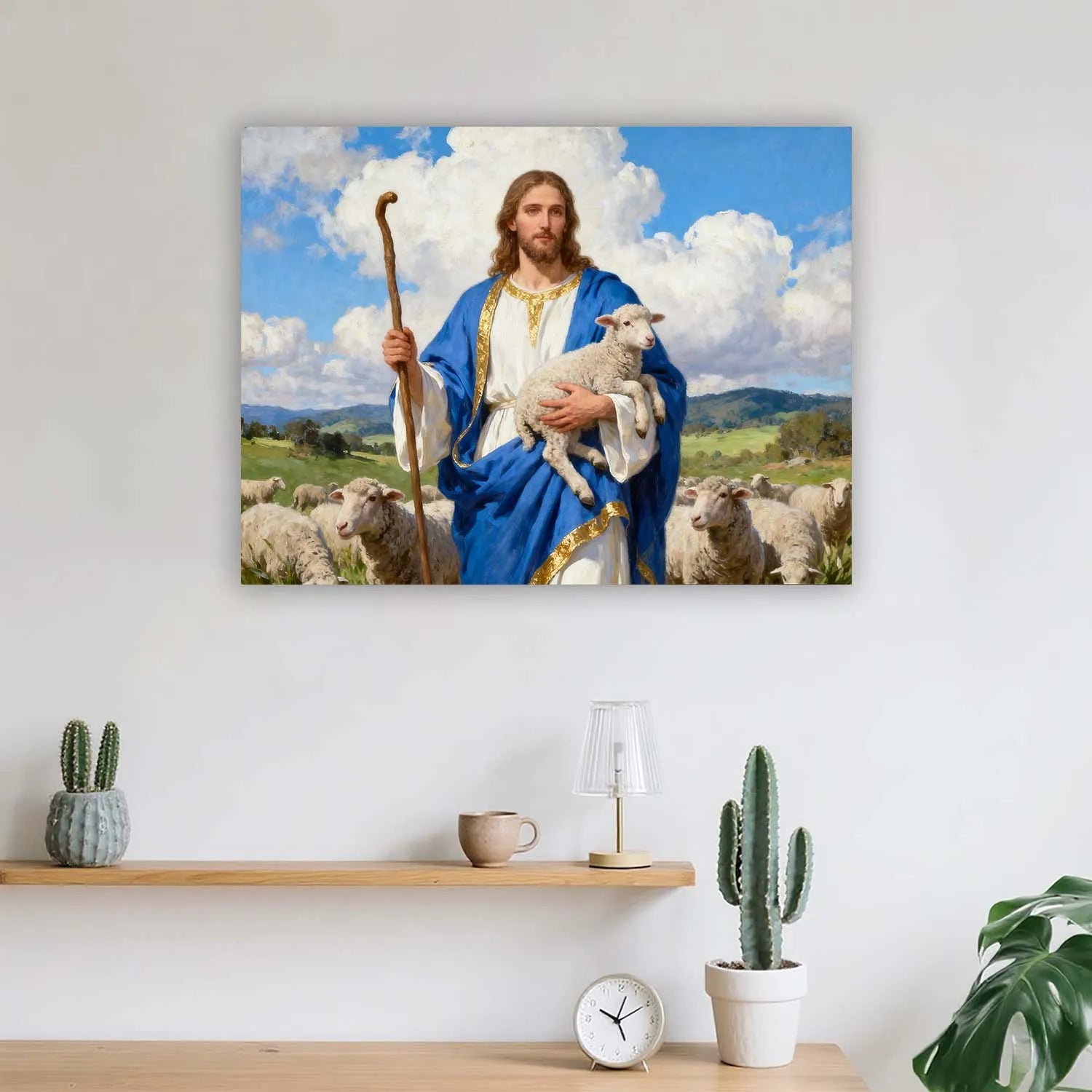 Canvas Prints Canvas Christian Wall Art Good Shepherd Jesus Holding Lamb Christian Art Print Made In USA PrintToucan - PrintToucanChristianPrinttoucan-12 x 16-1.5‘’