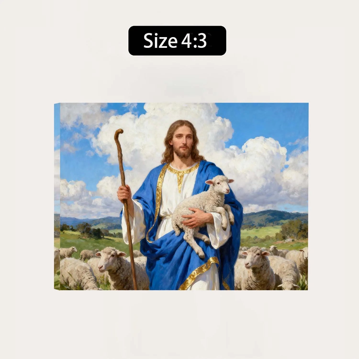 Canvas Prints Canvas Christian Wall Art Good Shepherd Jesus Holding Lamb Christian Art Print Made In USA PrintToucan - PrintToucanChristianPrinttoucan-12 x 16-1.5‘’