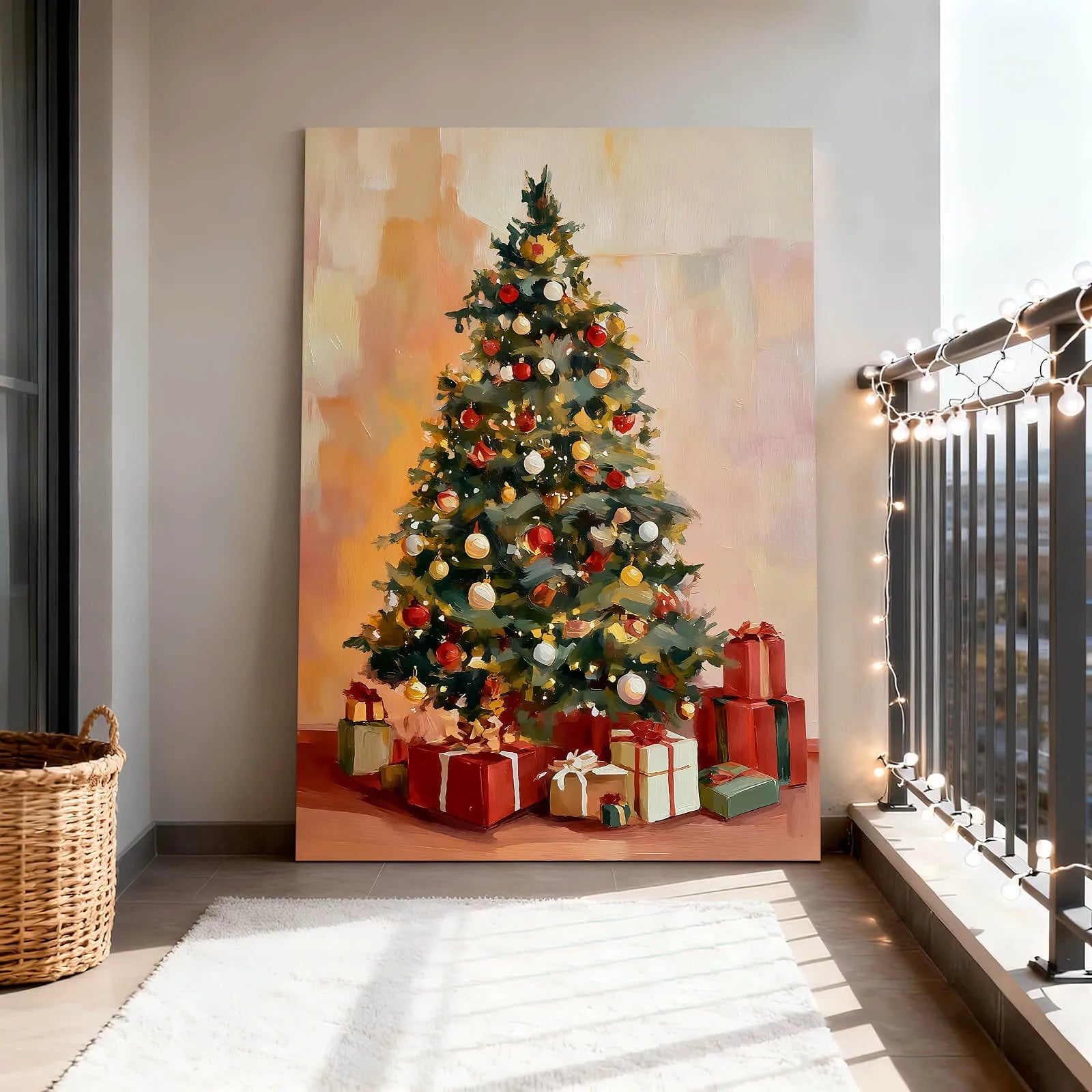 Canvas Prints Canvas Wall Art Christmas Tree With Gifts Holiday Home Decor Oil Painting Style Seasonal Art | PrintToucan - PrintToucanChrismas Gift