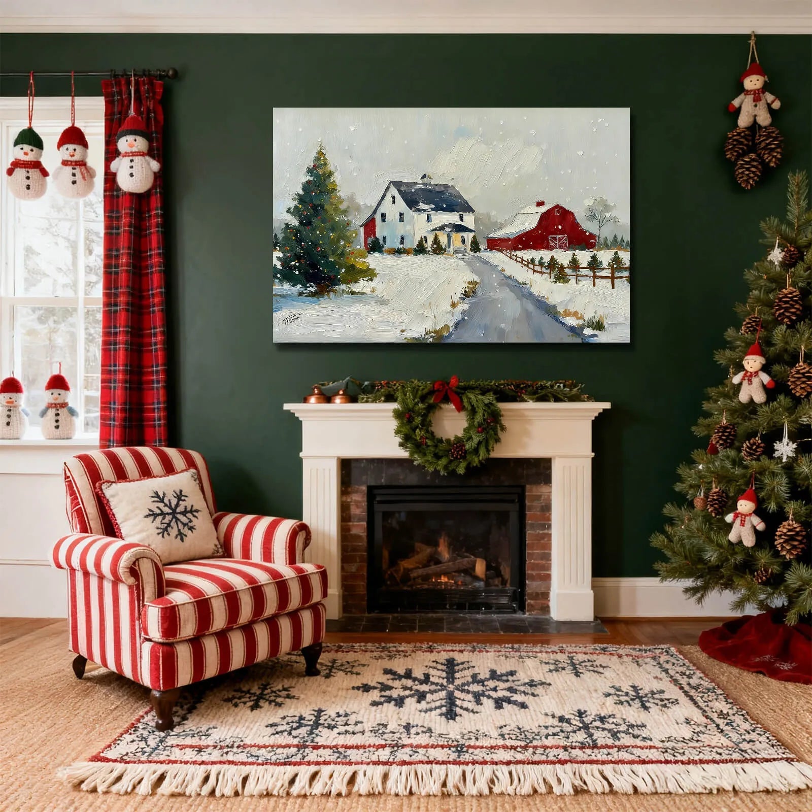Canvas Prints Canvas Wall Art Snowy Christmas Countryside Village Holiday Home Decor | PrintToucan - PrintToucanChrismas Gift
