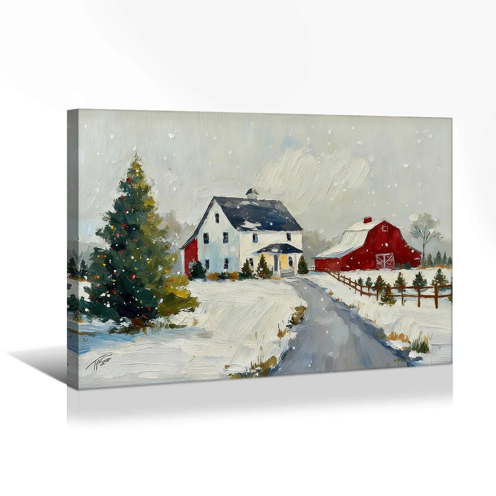 Canvas Prints Canvas Wall Art Snowy Christmas Countryside Village Holiday Home Decor | PrintToucan - PrintToucanChrismas Gift