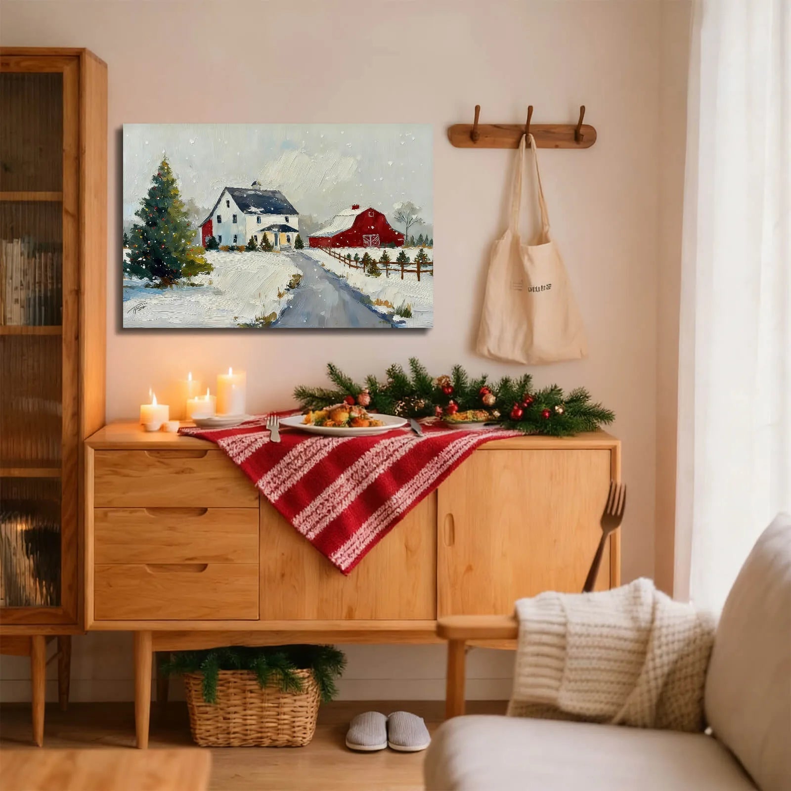 Canvas Prints Canvas Wall Art Snowy Christmas Countryside Village Holiday Home Decor | PrintToucan - PrintToucanChrismas Gift