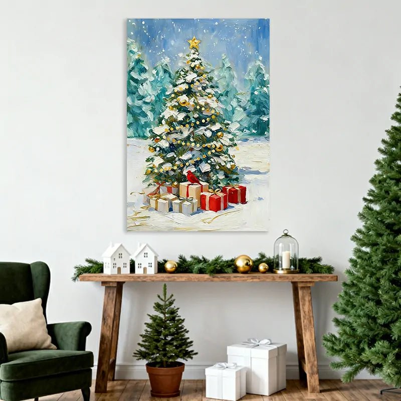 Canvas Prints Christmas Tree Snow Scene Holiday Home Decor Wall Art | PrintToucan - PrintToucanHome Decor