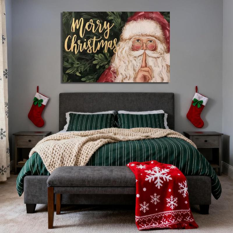 Canvas Prints Merry Christmas Santa Classic Holiday Decor Home Decor Wall Art Made in USA | PrintToucan - PrintToucan1731993154936804165