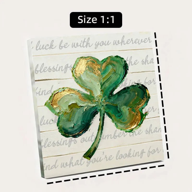 Canvas Prints St. Patrick's Day Lucky Clover Gold Leaf Shamrock Rustic Wall Art For Irish Festival Home Decor PrintToucan - PrintToucanSt. Patrick’s DayPrinttoucan-12 x 16-1.5‘’