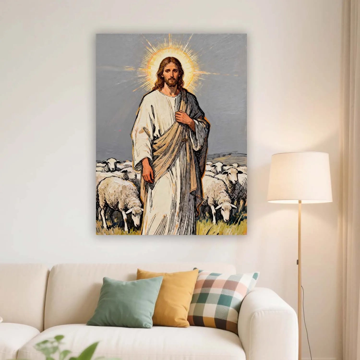 Canvas Prints Thick Canvas Christian Wall Art Jesus The Good Shepherd Christian Art PrintToucan - PrintToucanChristianPrinttoucan-12 x 16-1.5‘’