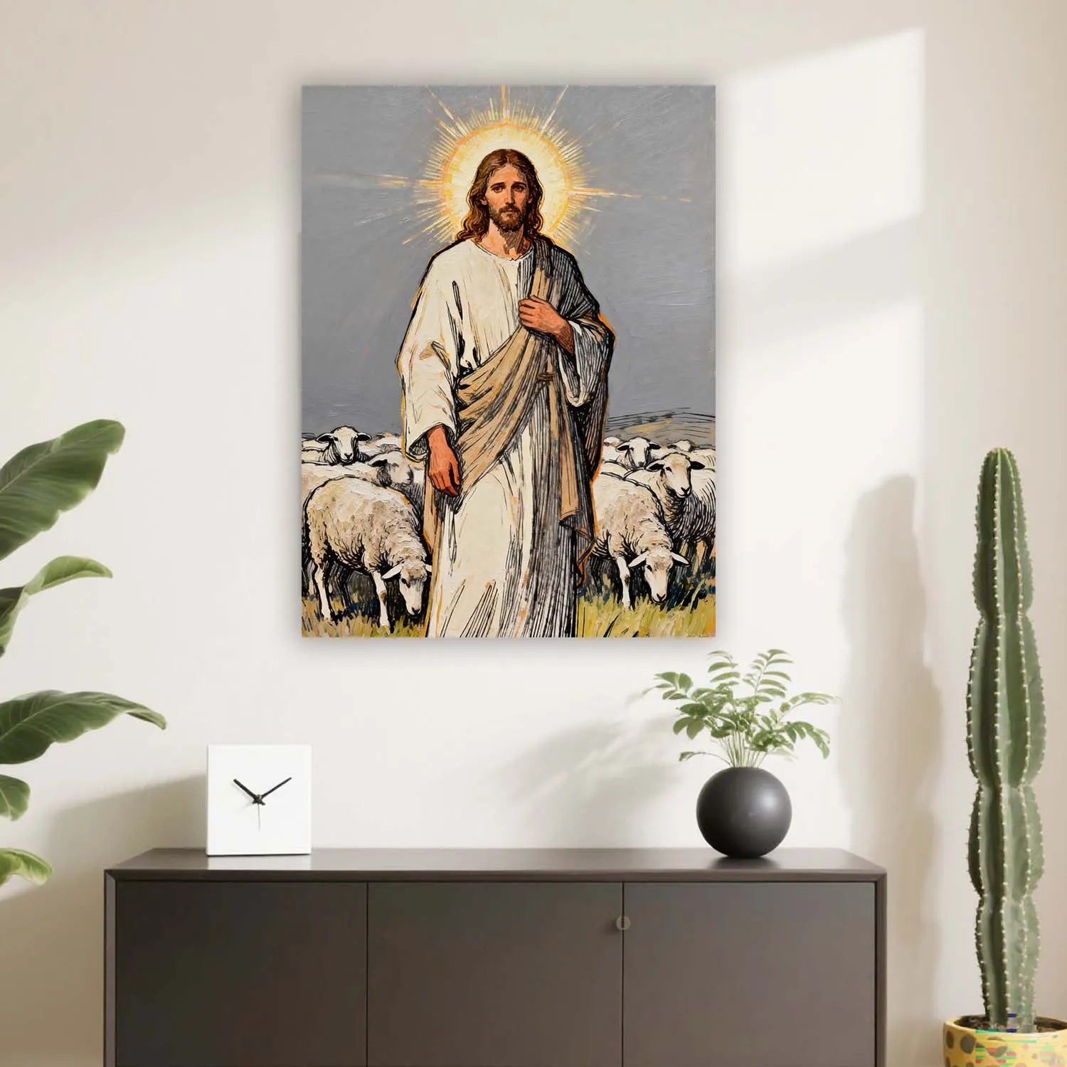 Canvas Prints Thick Canvas Christian Wall Art Jesus The Good Shepherd Christian Art PrintToucan - PrintToucanChristianPrinttoucan-12 x 16-1.5‘’
