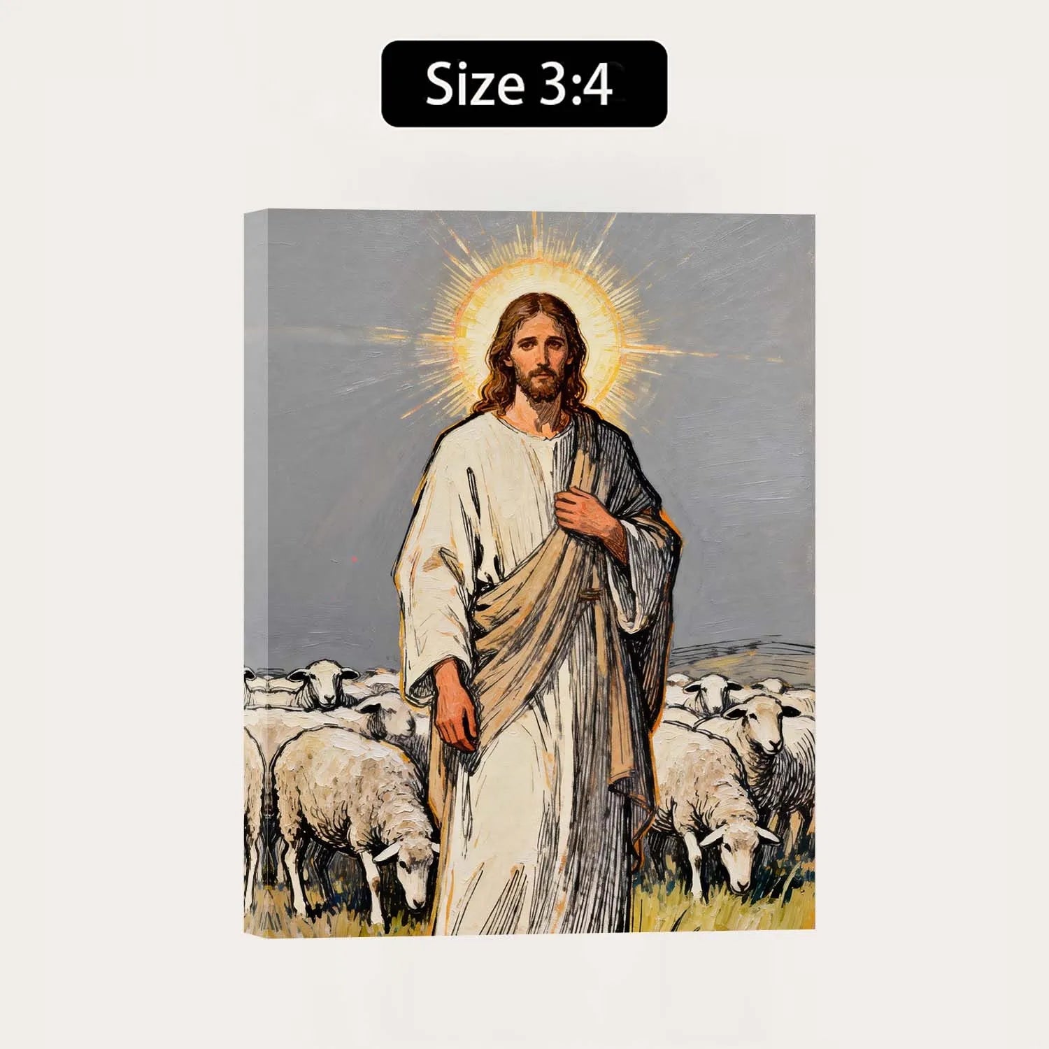 Canvas Prints Thick Canvas Christian Wall Art Jesus The Good Shepherd Christian Art PrintToucan - PrintToucanChristianPrinttoucan-12 x 16-1.5‘’