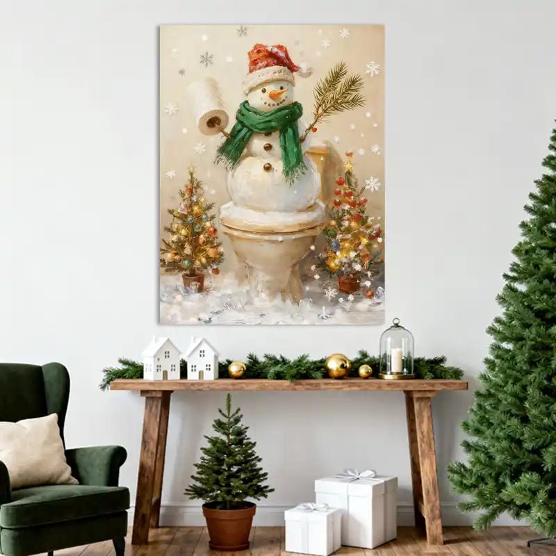 Canvas Prints Vertical Canvas Gingerbread Candy Holiday Scene Christmas Wall Art for Home | PrintToucan - PrintToucanChrismas GiftCMPOP02-12L" x 16W"-1