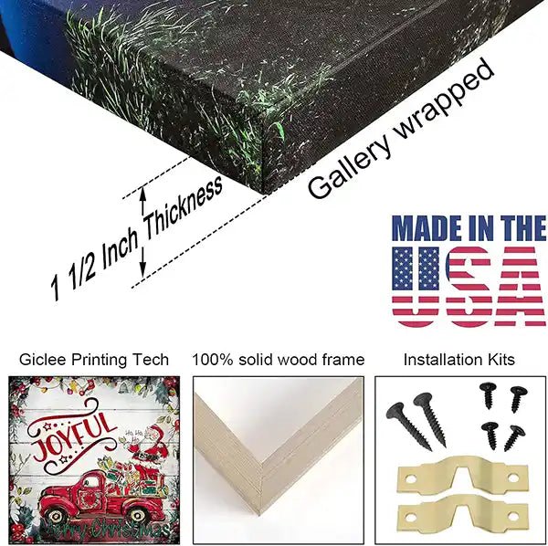 Canvas Prints Vertical Canvas Santa Decorating Christmas Tree Holiday Home Wall Art | PrintToucan - PrintToucanChrismas GiftCMPOP02-12L" x 16W"-1