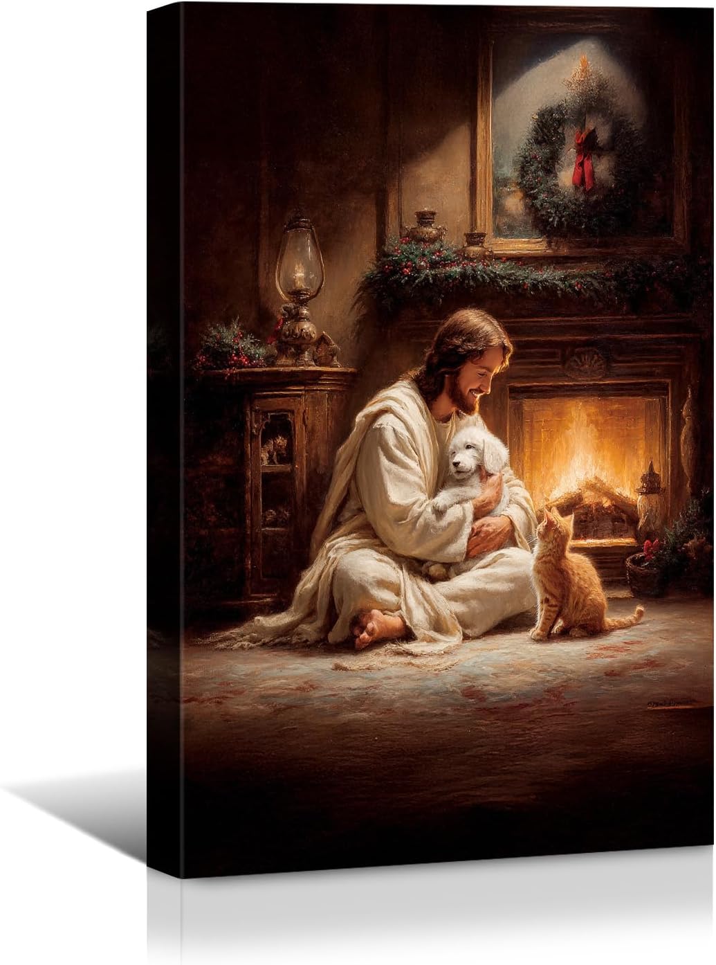 Canvas Prints Vintage Santa & Cardinal Bird Christmas Theme Home Decor Wall Art – PrintToucan - PrintToucanCMPOP12-12L" x 16W"