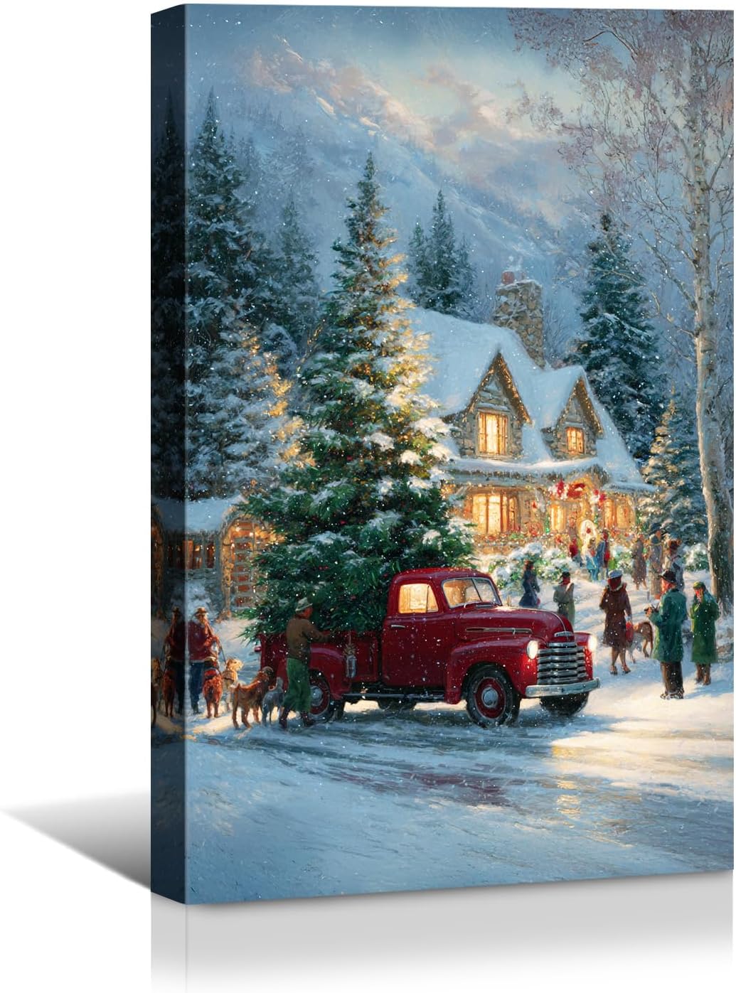 Canvas Prints Vintage Santa & Cardinal Bird Christmas Theme Home Decor Wall Art – PrintToucan - PrintToucanCMPOP14-12L" x 16W"