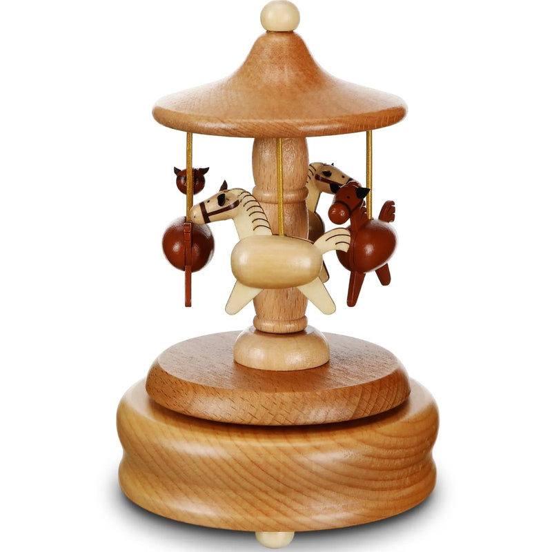 Carousel Wooden Music Box Solid Wood American Made Valentine’s Gift Home Decor PrintToucan