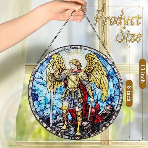 Christian Acrylic Hanging Ornament With Chain Jesus Nativity Archangel Michael Stained Glass Suncatcher PrintToucan - PrintToucanHome DecorACRYLIC-CROSS-20