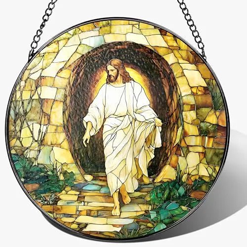 Christian Acrylic Hanging Ornament With Chain Jesus Nativity Archangel Michael Stained Glass Suncatcher PrintToucan - PrintToucanHome DecorACRYLIC-CROSS-20