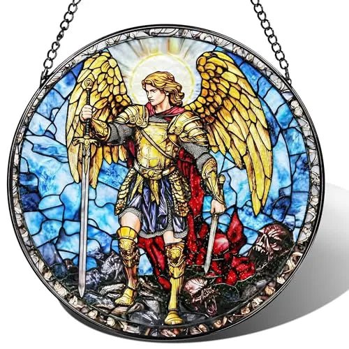 Christian Acrylic Hanging Ornament With Chain Jesus Nativity Archangel Michael Stained Glass Suncatcher PrintToucan - PrintToucanHome DecorACRYLIC-CROSS-20