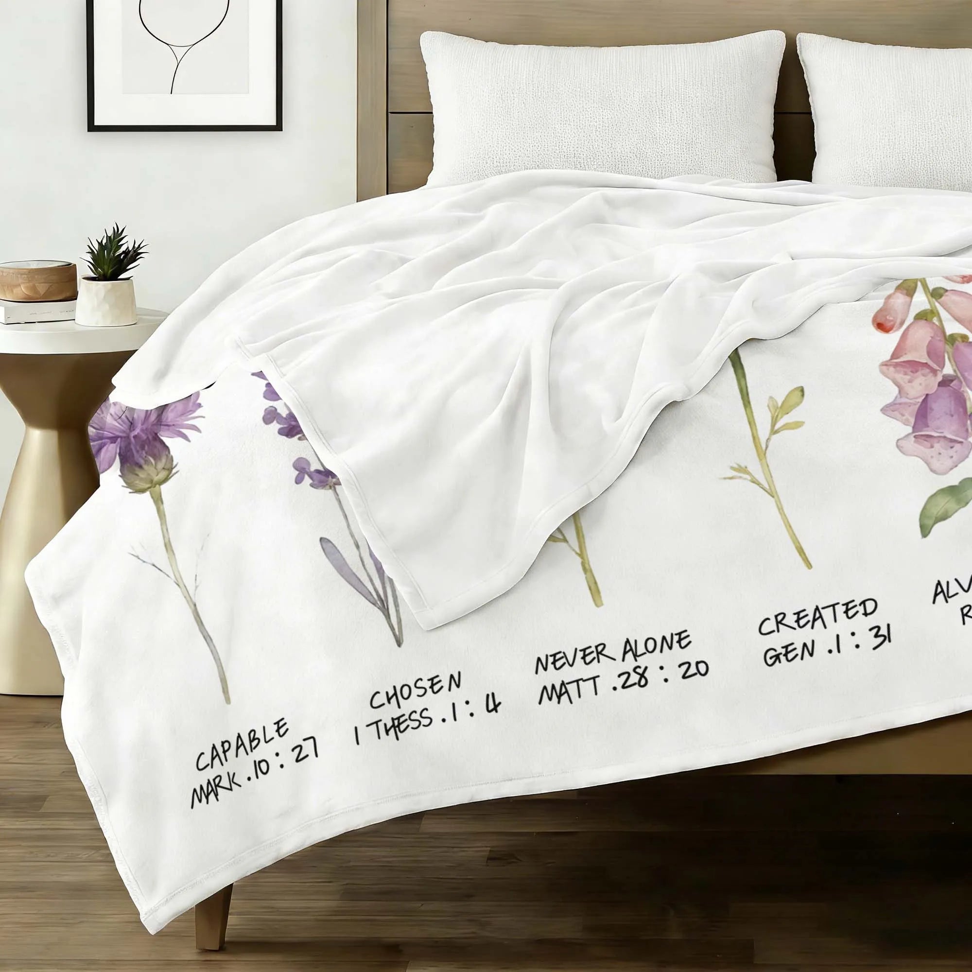 Christian Blanket You Are… Bible Verse Watercolor Floral Throw PrintToucan - PrintToucanChristianPrinttoucan-150cm x 200cm/60"x80"