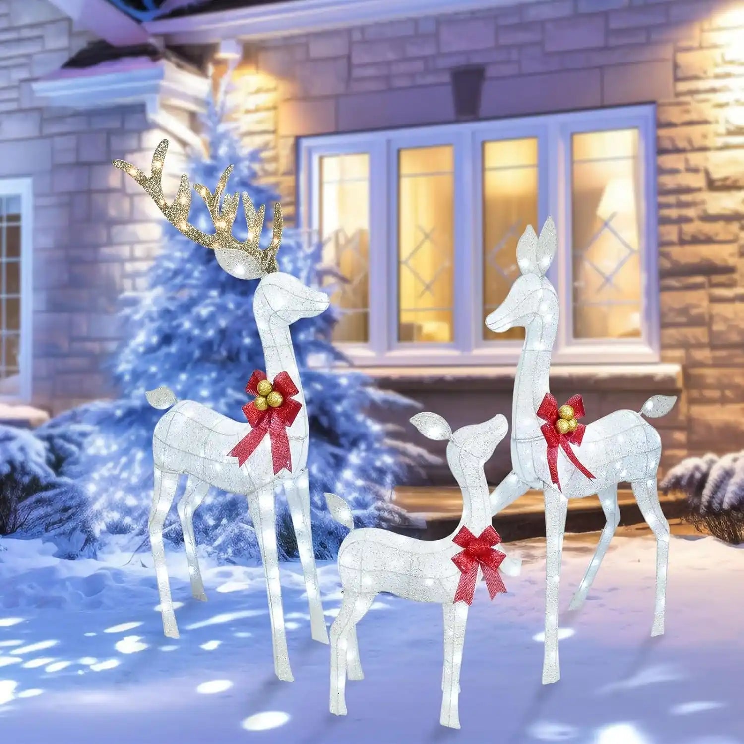 Christmas Deer Decoration Lighted Reindeer Family Set Christmas Décor For Yard & Home – Christmas Decoration | PrintToucan - PrintToucanChrismas Gift