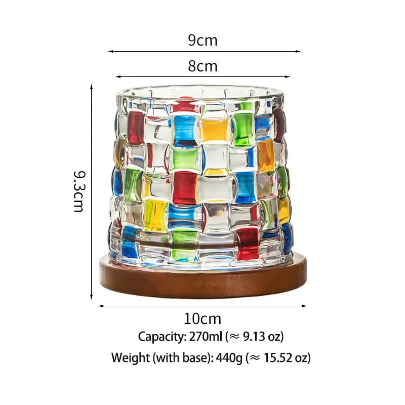 Colored Glass 270ml Glass Valentine Rotating Color Contrast Whiskey Cup USA Made PrintToucan - PrintToucanStandard