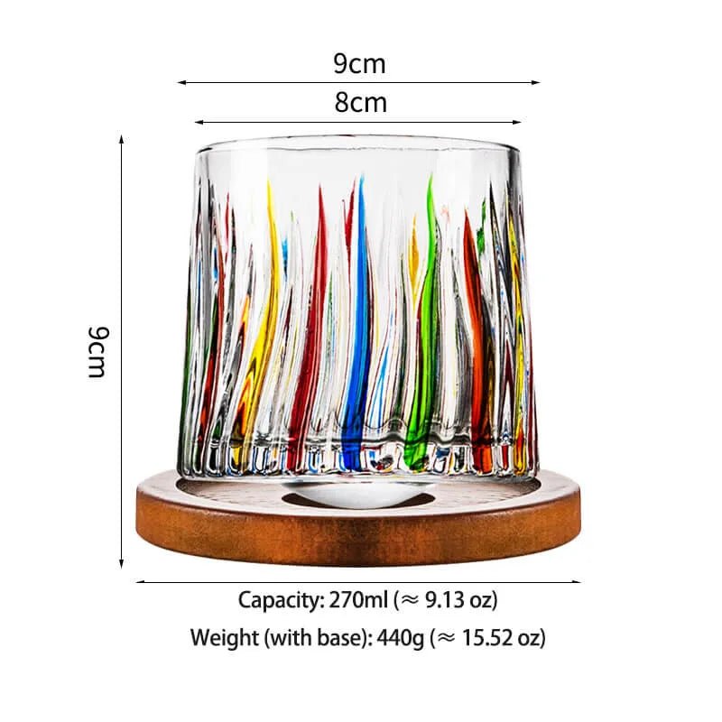 Colored Glass 270ml Glass Valentine Rotating Color Contrast Whiskey Cup USA Made PrintToucan - PrintToucanStandard