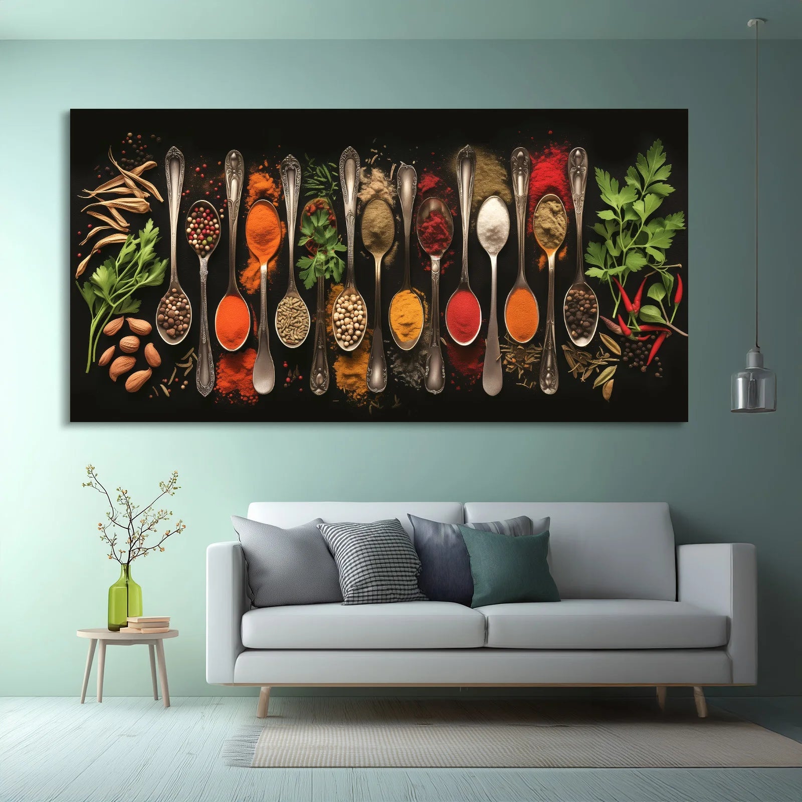 Colorful Spices & Vintage Spoons Canvas Wall Art – Kitchen & Restaurant Décor | PrintToucan - PrintToucanCanvas Wall Art