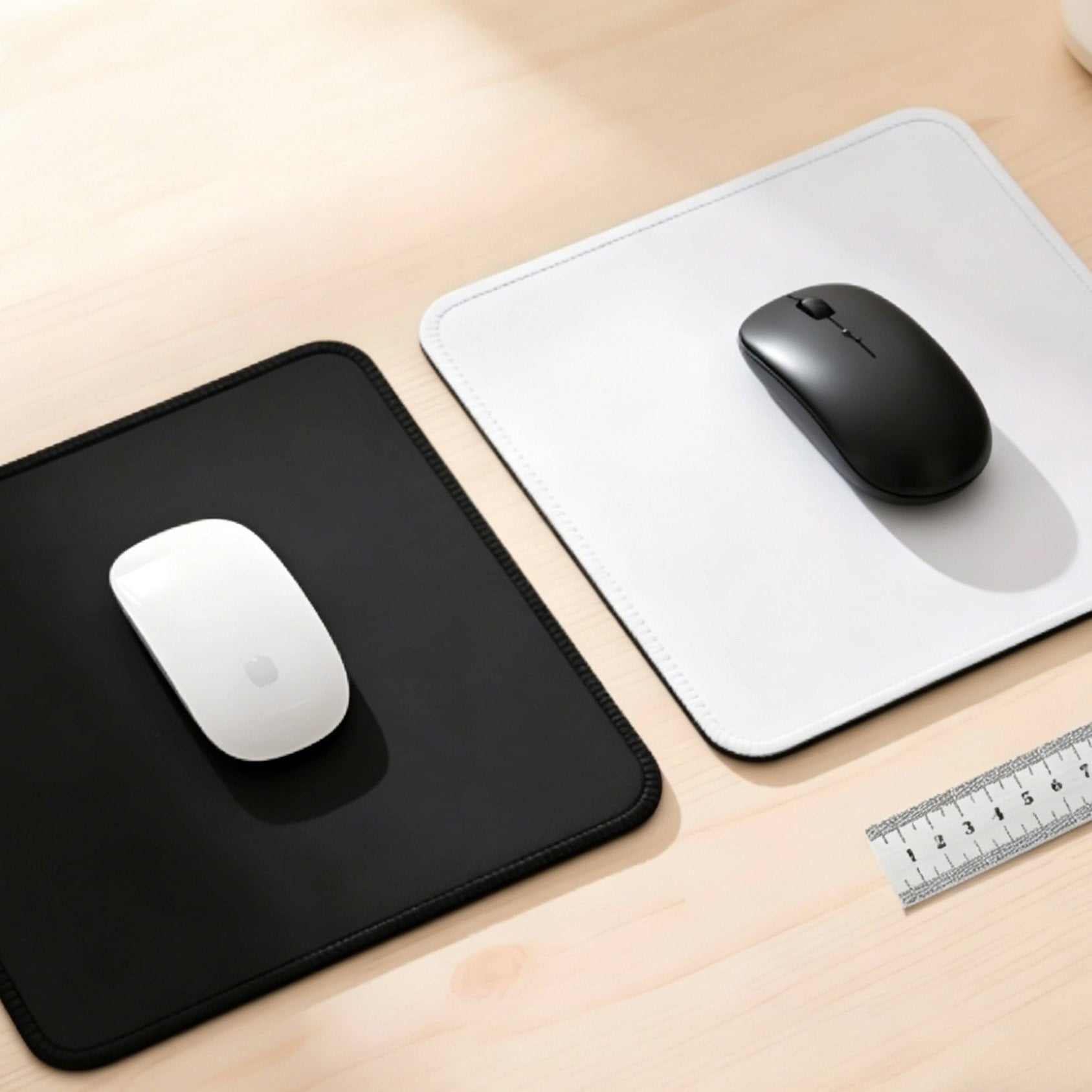 PrintToucan Custom Mouse Pad, Bulk Blank Black & White Mousepad with Stitched Edge, Personalized Gaming/Office Desk Mat for Custom Printing