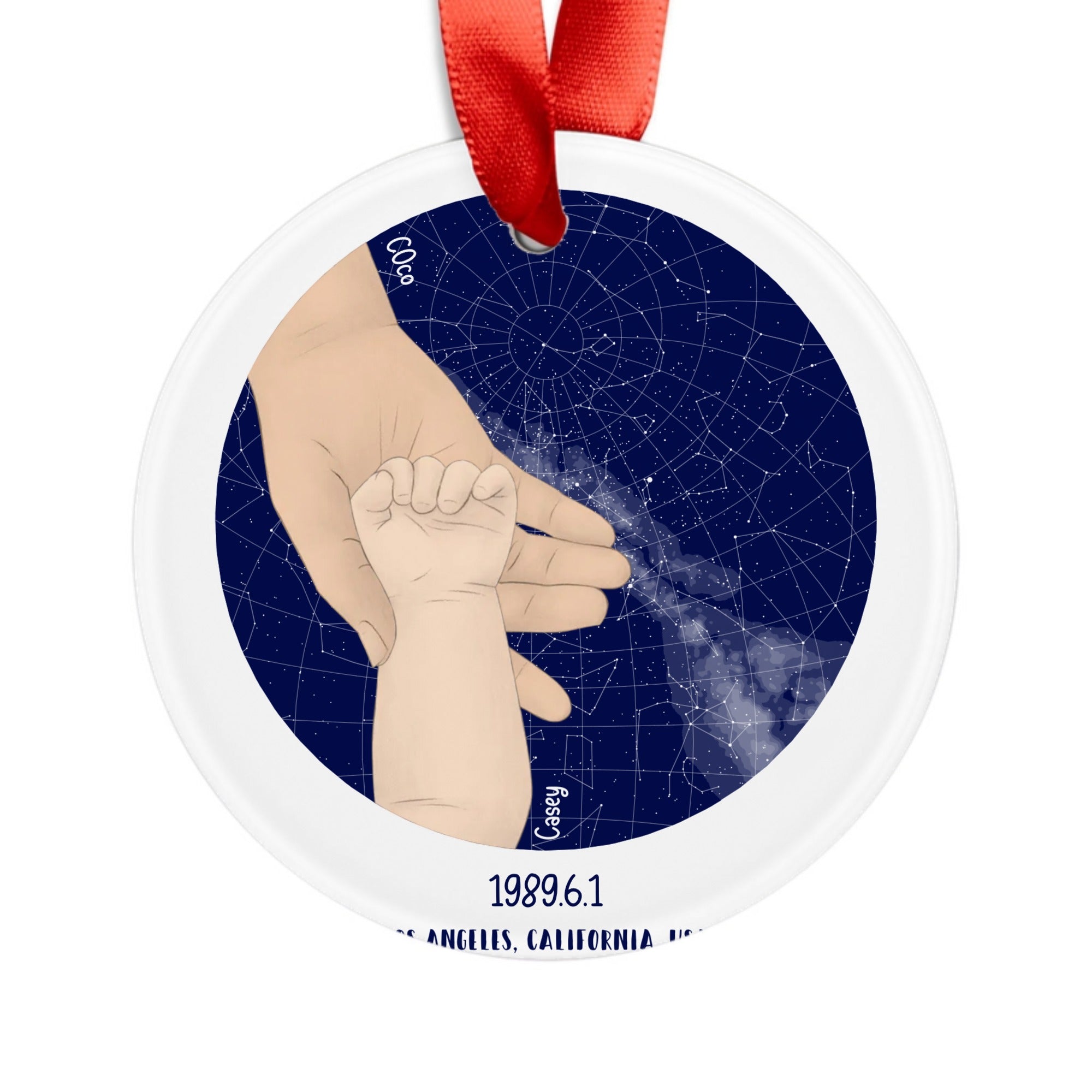 Custom Acrylic Ornament – Personalized Mother’s Day Star Map Gift - printtoucan