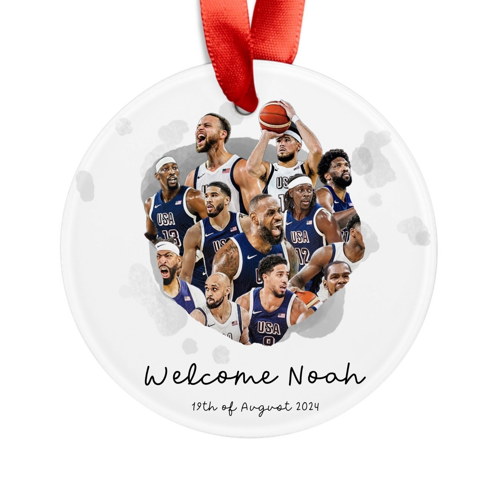 Custom Acrylic Ornament with Ribbon – Personalized Holiday Gift for Loved One - printtoucan