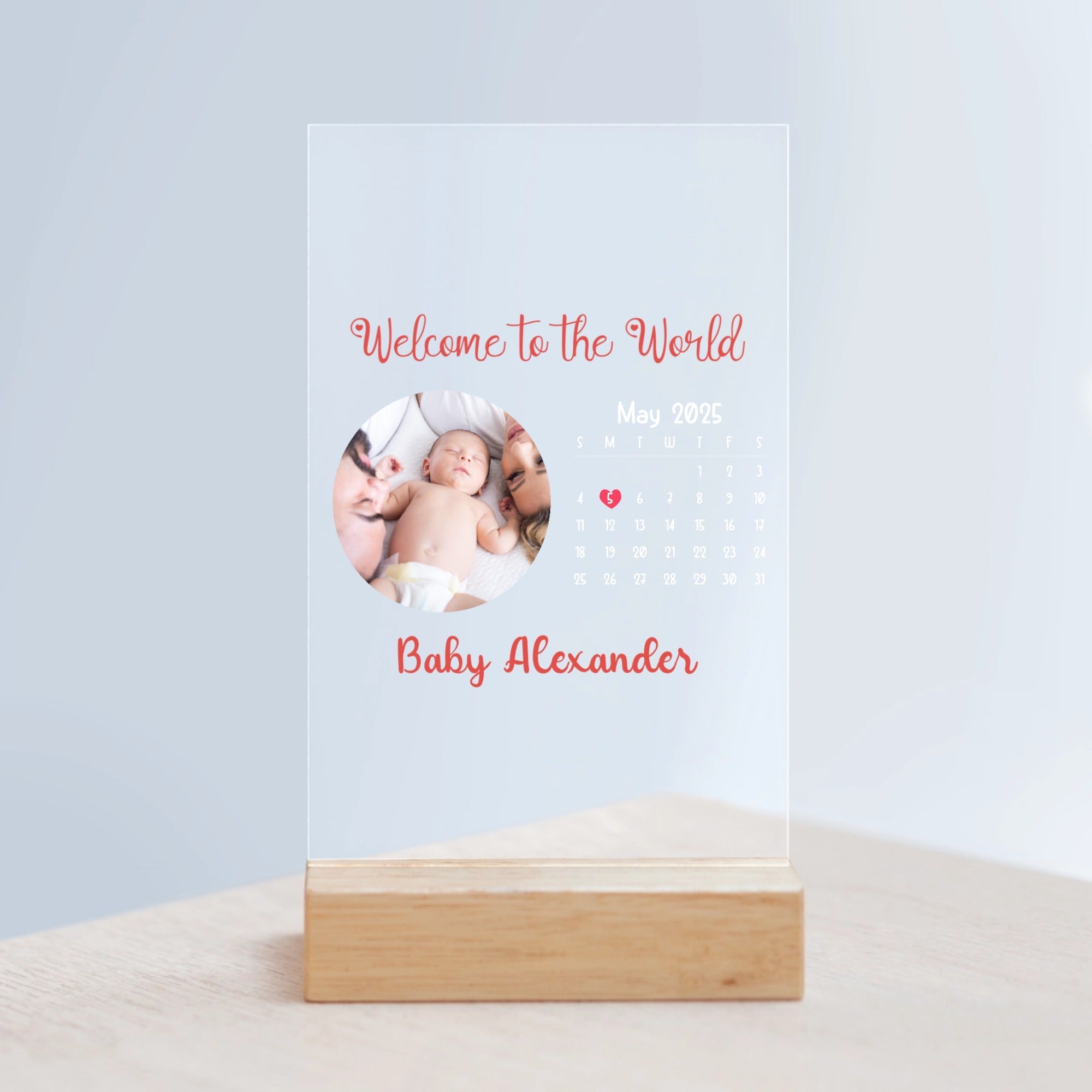 Custom Acrylic Sign with Wooden Stand – Personalized Family Message | Mother's Day or Home Gift - printtoucan