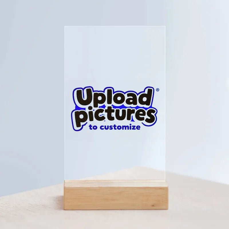 Custom Acrylic Sign with Wooden Stand Travel Memories Display Fast Printing | PrintToucan - printtoucan