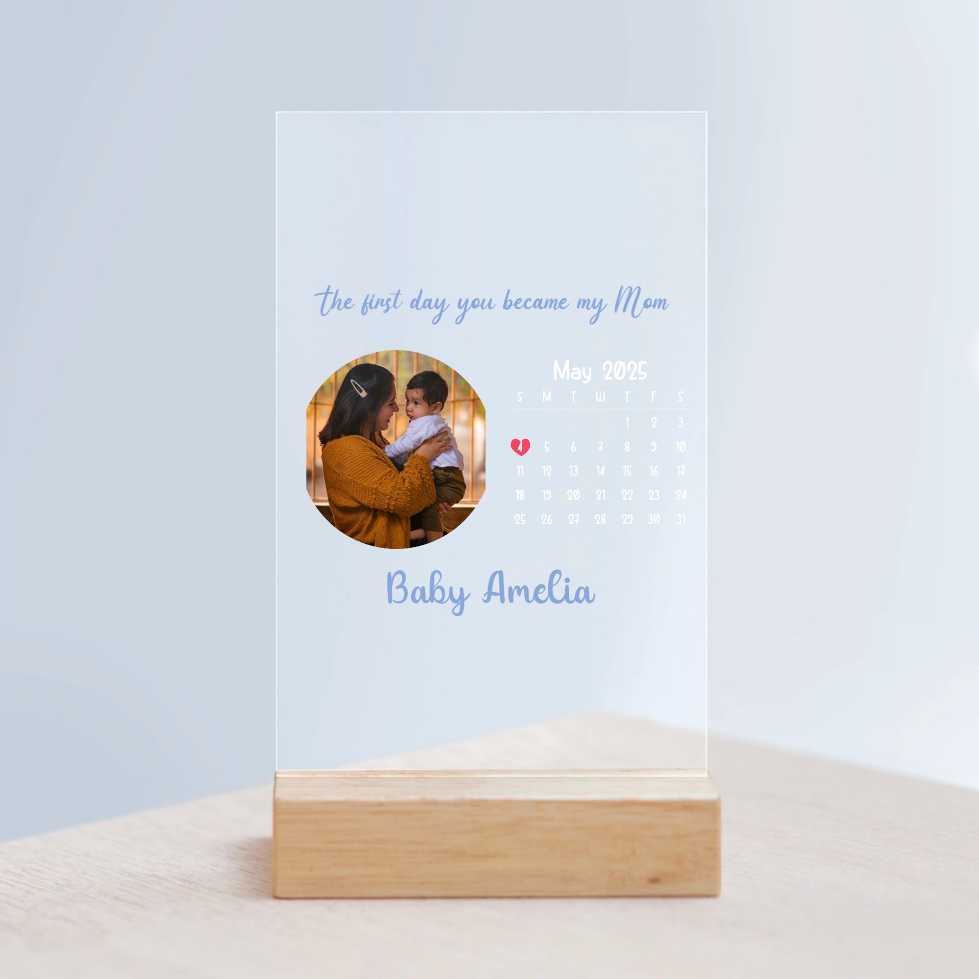 Custom Acrylic Sign with Wooden Stand – Welcome to the Family - printtoucan