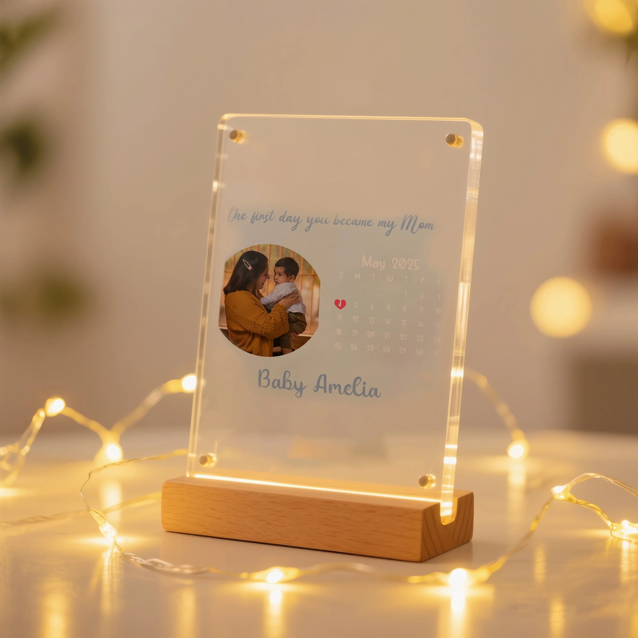 Custom Acrylic Sign with Wooden Stand – Welcome to the Family - printtoucan