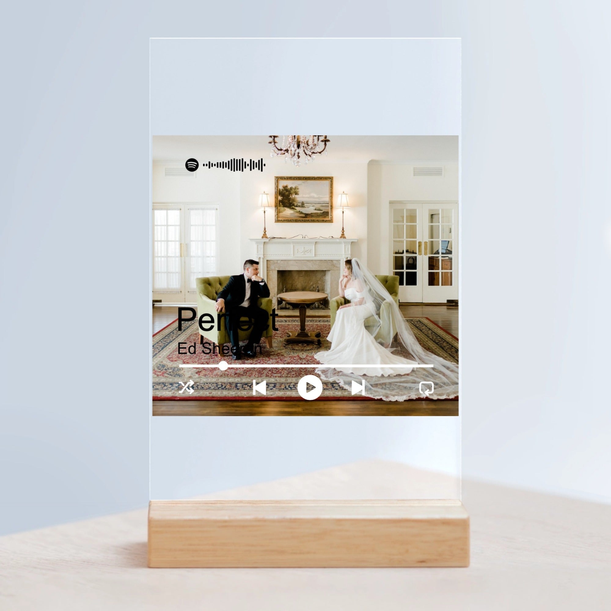 Custom Acrylic Song Plaque with Wooden Stand - printtoucan