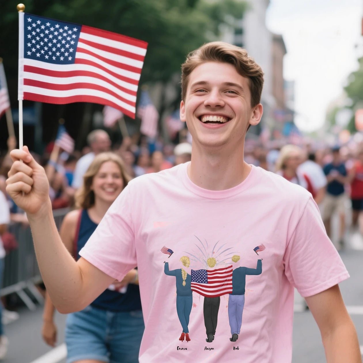 Custom Adult Staple Tee Personalized Family with Independence Day PrintToucan - printtoucan