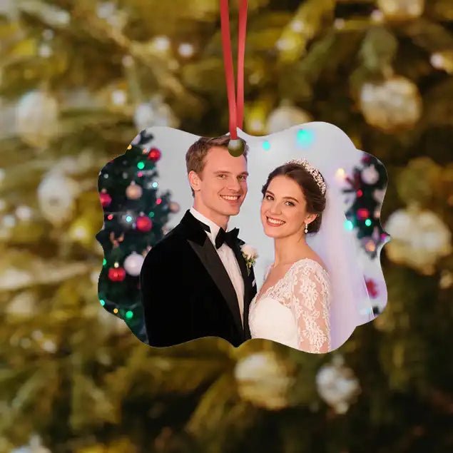Custom Aluminum Wedding Ornament Personalized Photo Keepsake Fast Printing | PrintToucan - printtoucan