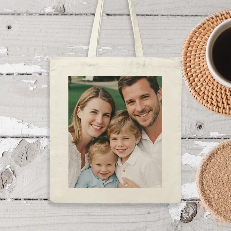 Custom Bags Canvas Bags Photo Upload Family PrintToucan