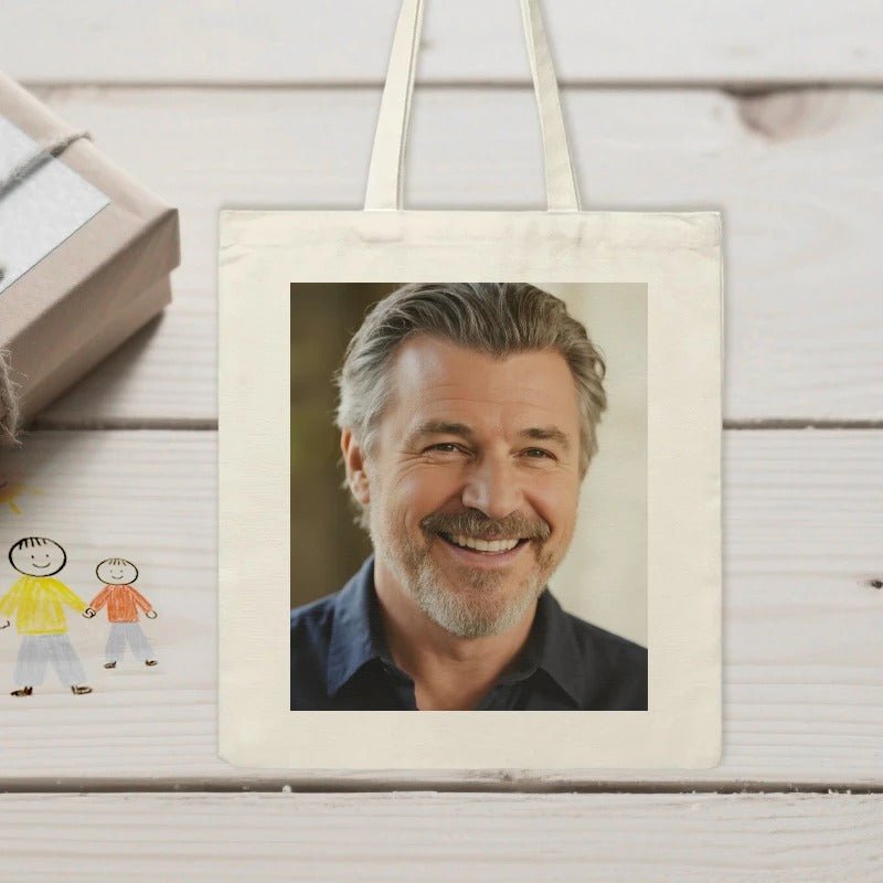 Custom Bags Canvas Bags Photo Upload Fathers Day PrintToucan