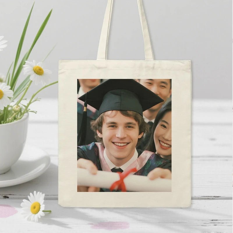 Custom Bags Canvas Bags Photo Upload Graduation Season PrintToucan