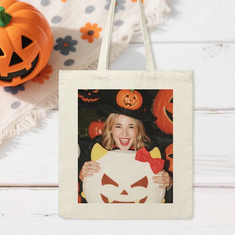 Custom Bags Canvas Bags Photo Upload Halloween PrintToucan