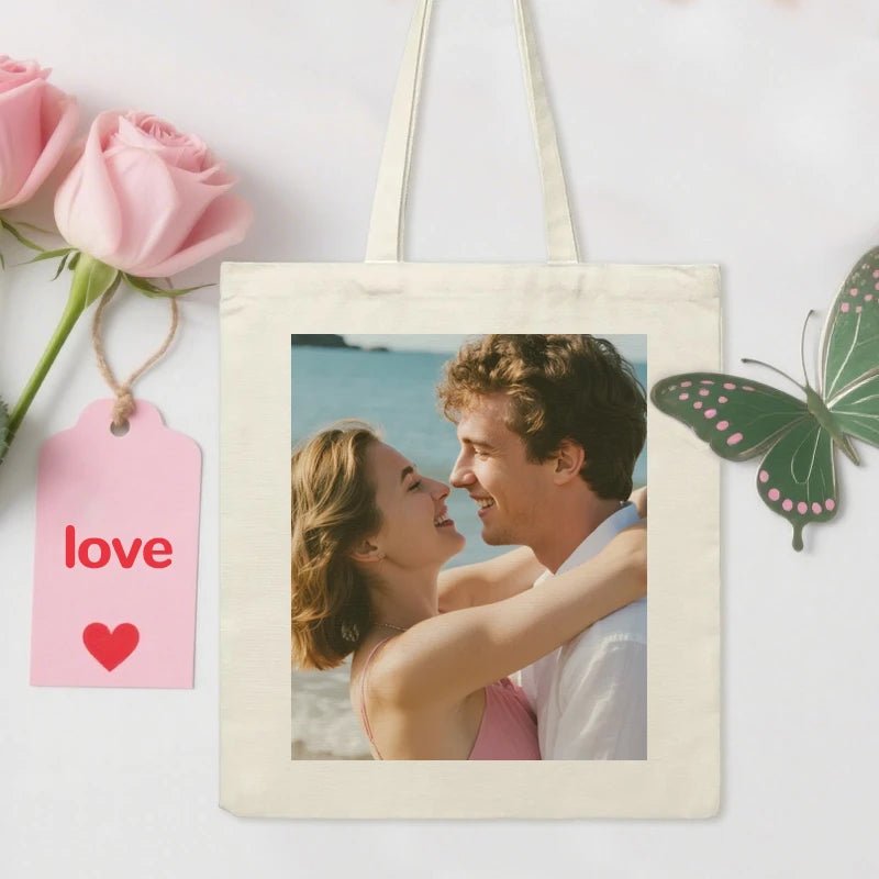 Custom Bags Canvas Bags Photo Upload Lovers PrintToucan