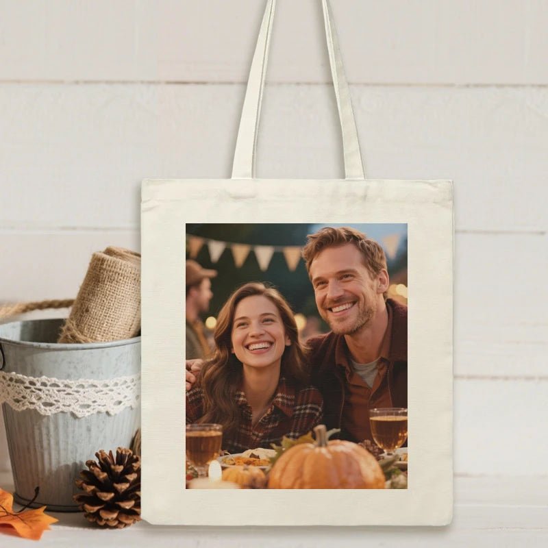 Custom Bags Canvas Bags Photo Upload Thanksgiving Day PrintToucan - printtoucan