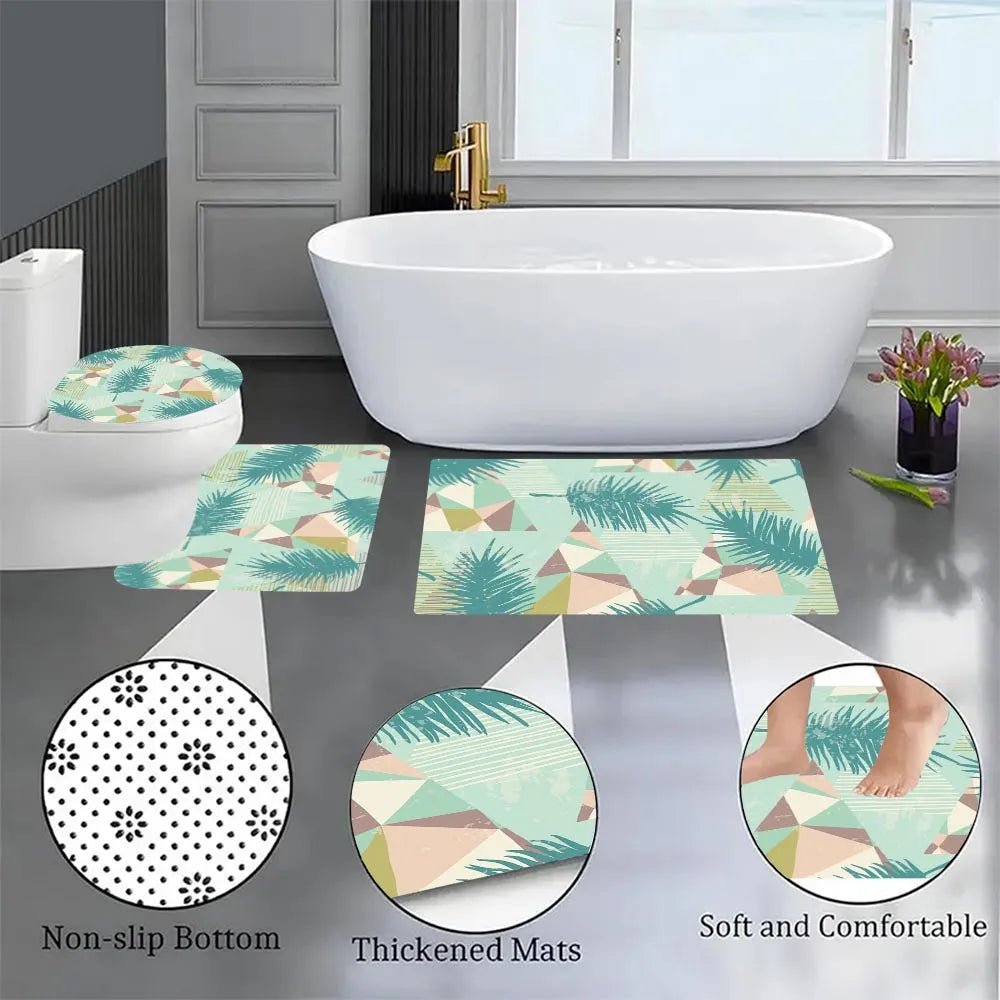 Custom Bathroom Rug Set Flannel Anti - Pilling Photo & Text Personalized Holiday Gift Theme Photo Prints Personalized PrintToucan - PrintToucanChrismas Gift
