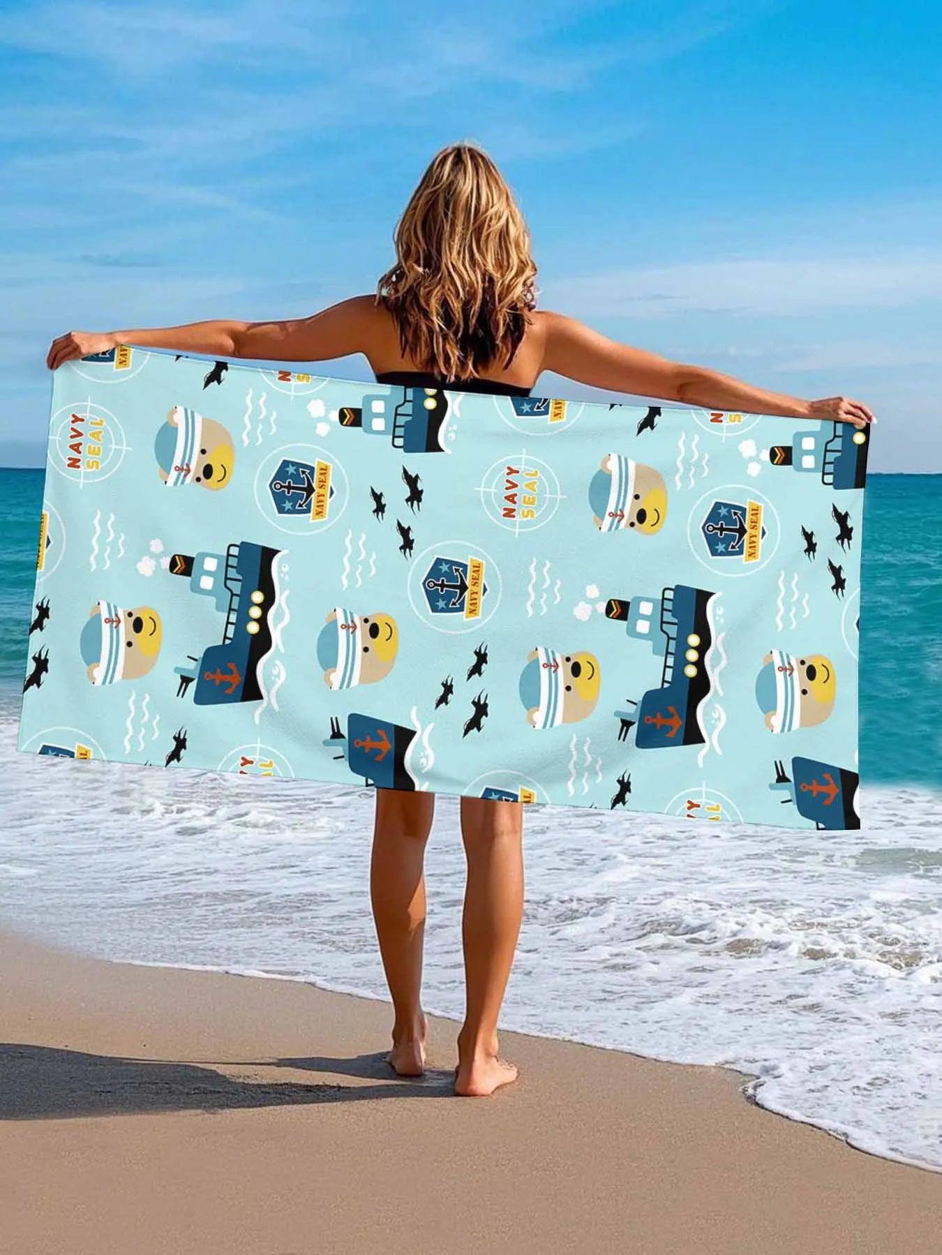 Custom Beach Towel Strong Absorbent Microfiber Personalized Photo Text PrintToucan - PrintToucanHome DecorPrinttoucan-27.6 x 55.1 in (70 x 140 cm)