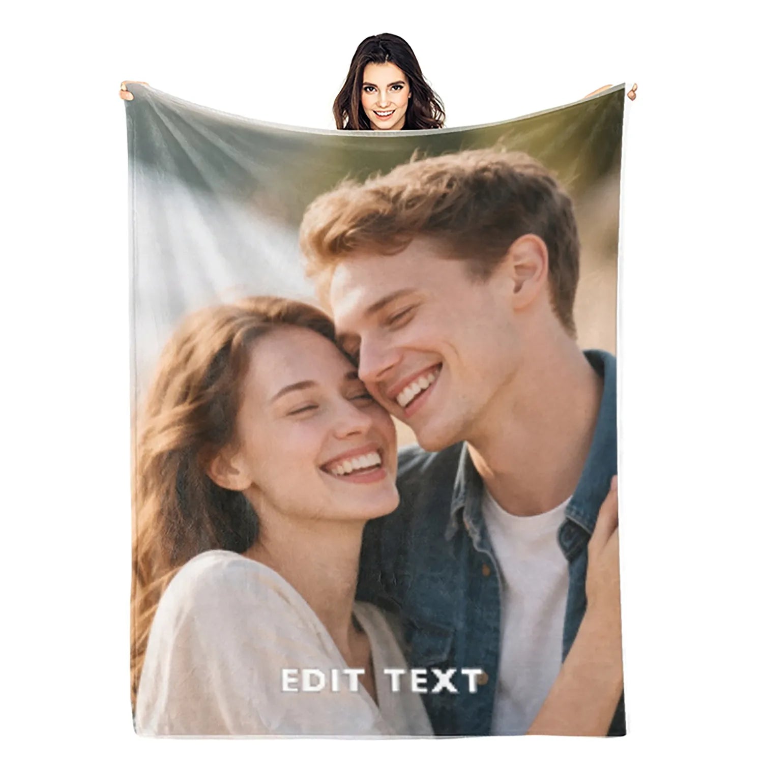 Custom Blanket 350g/㎡ Flannel Personalized Photo And Text Weighted Sofa Throw PrintToucan - PrintToucanChrismas GiftPrinttoucan-150cm x 200cm/60"x80"